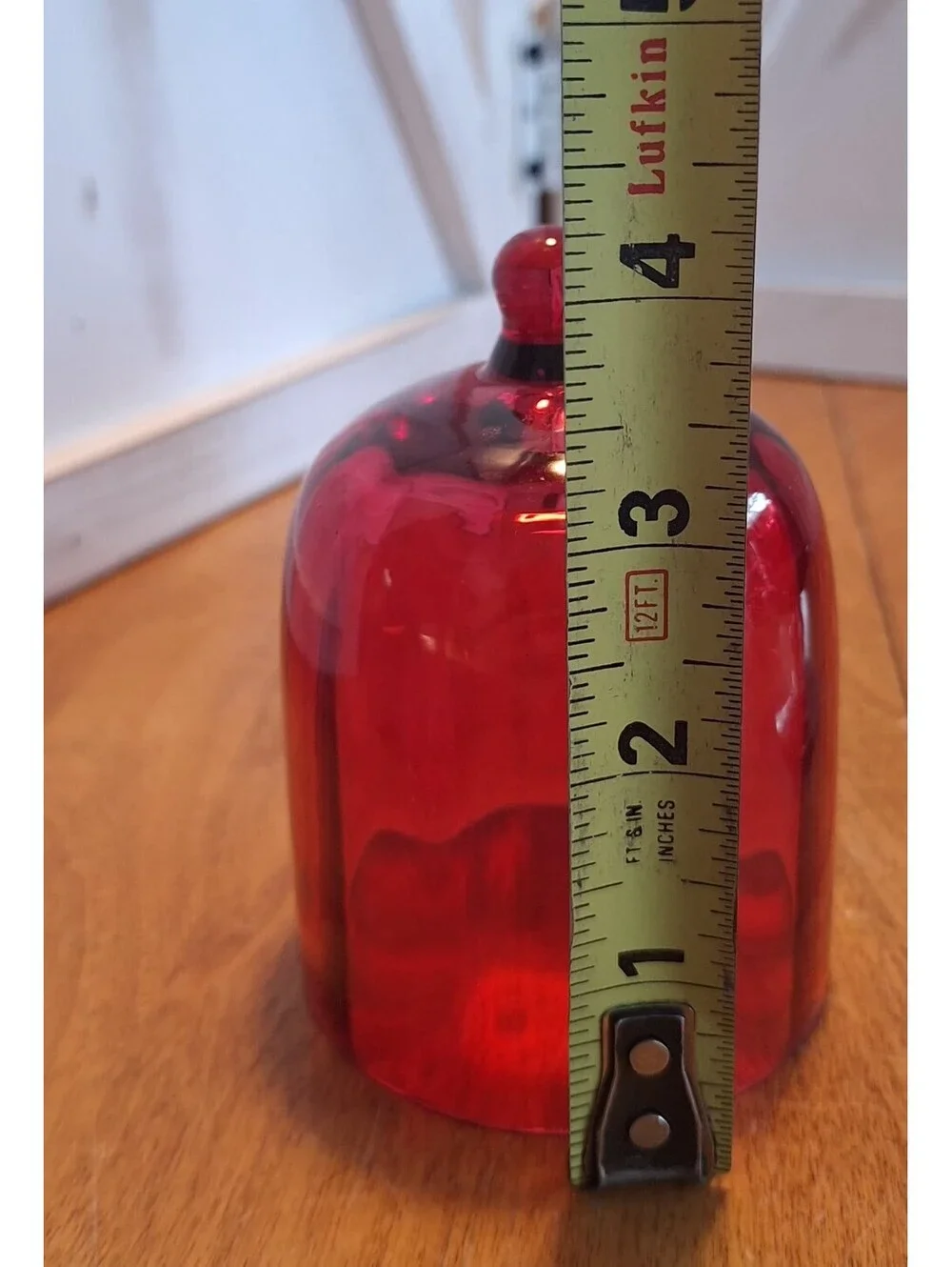 Anthropologie Mini Red Cake Stand Glass Candle (Used) 6.5